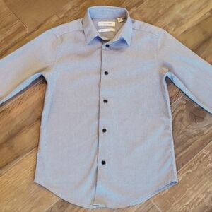 Calvin Klein Slim Fit+Stretch Long Sleeve Button-Up Dress Shirt, Size 10